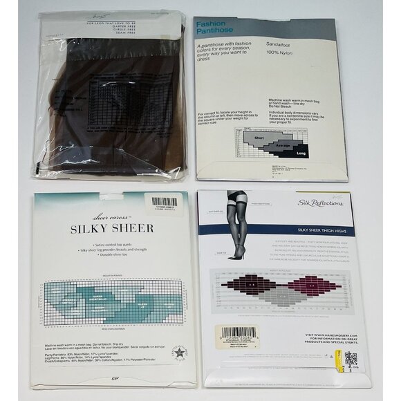 10pr VTG Womens Average B Medium HOSIERY Pantyhose Stocking Thigh-Highs NIP NEW - Picture 3 of 7